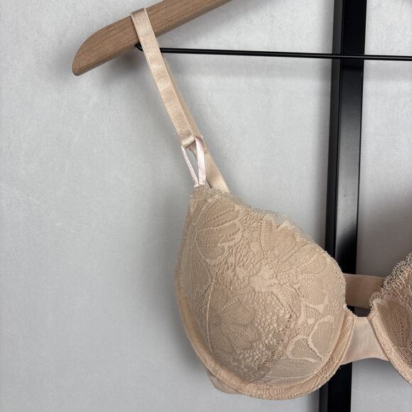 NEW Victoria's Secret Very Sexy Lace Demi Bra 32DD Lightly Lined Underwire Beige - Picture 3 of 10